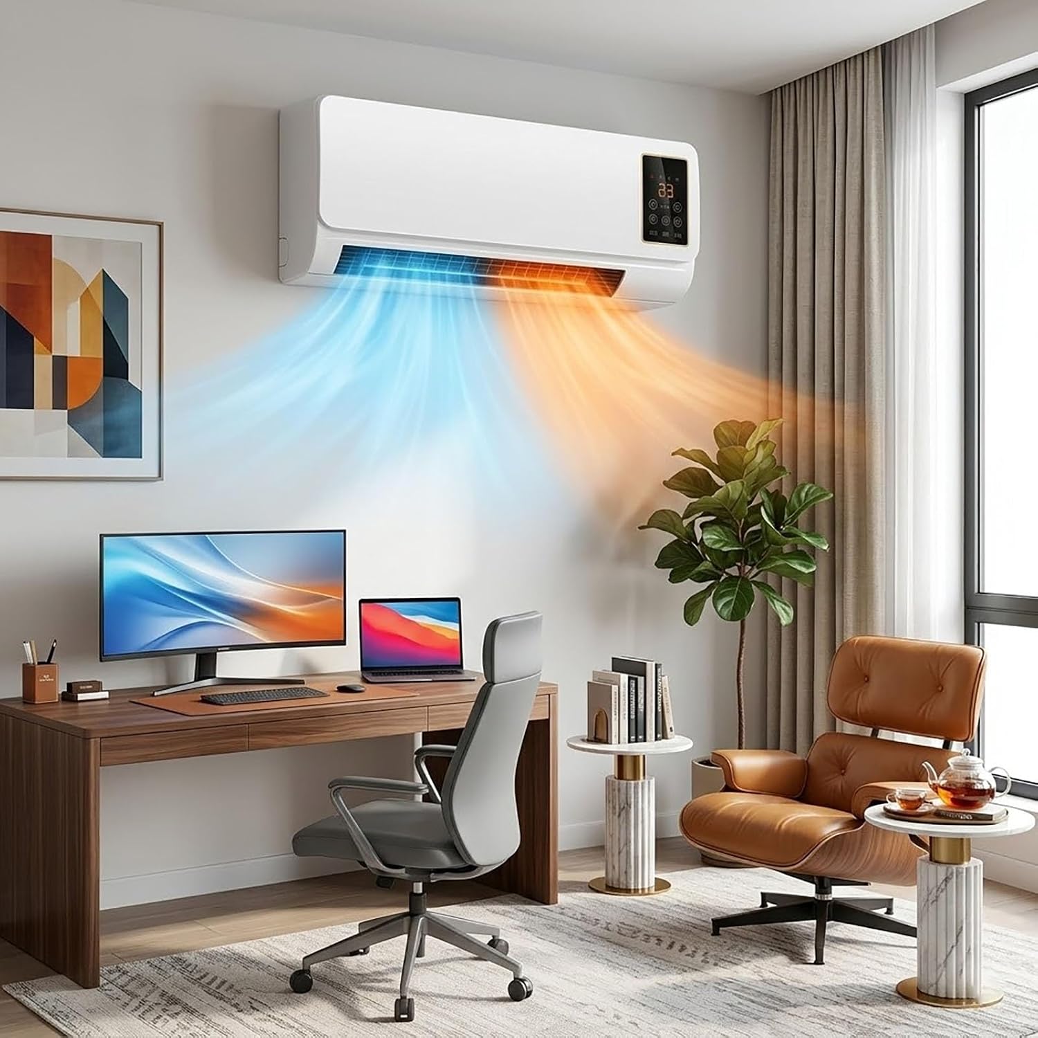 Smart Bathroom Fan - Wall Mounted Air Conditioner Fan, Smart