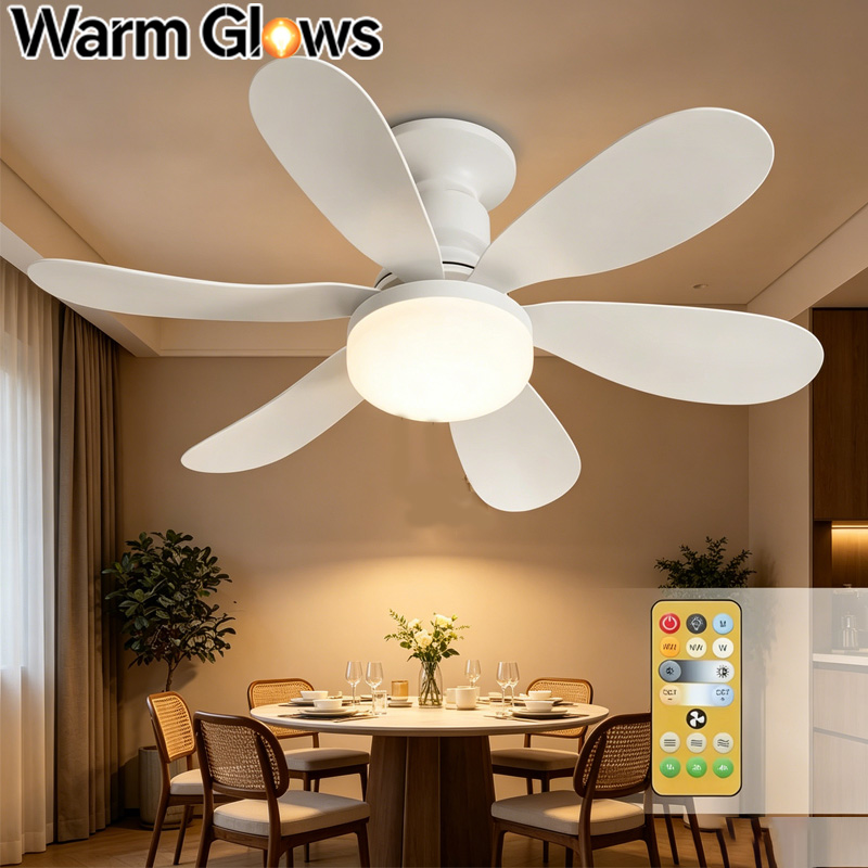 Smart Bathroom Fan - LED Ceiling Fan Light Remote Control