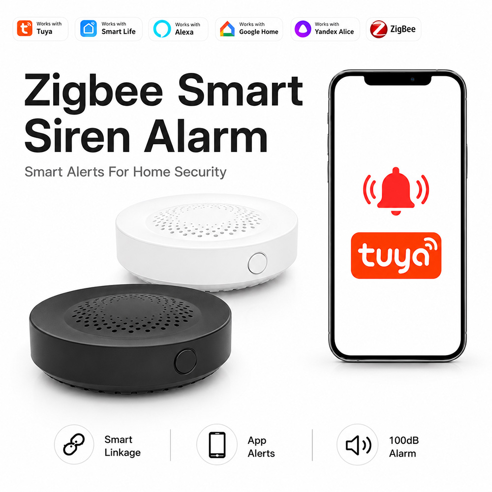 Smart Home Yandex - Tuya Zigbee Siren Alarm 100dB Smart