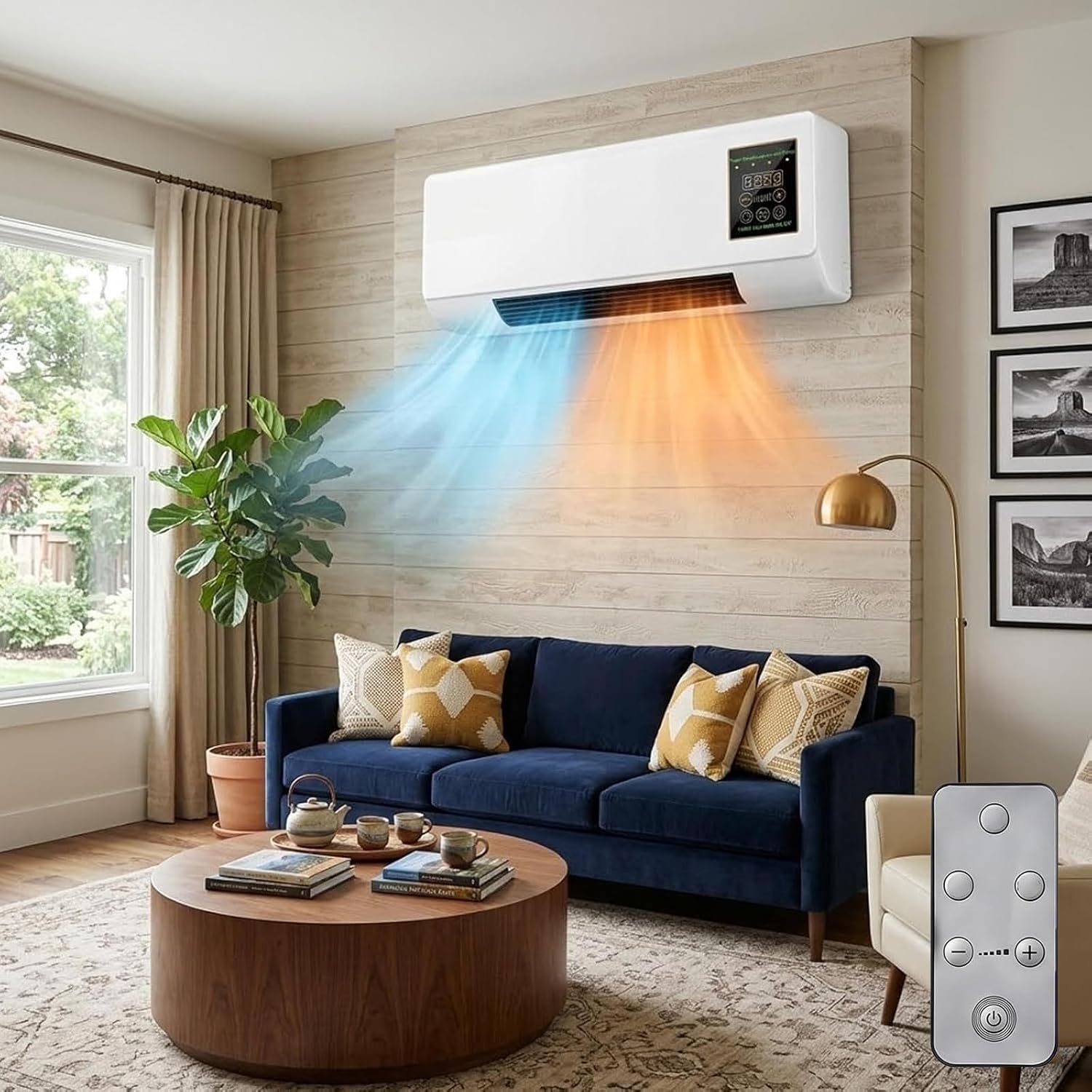 Smart Bathroom Fan - Quiet Wall Mounted Air Conditioner Fan,