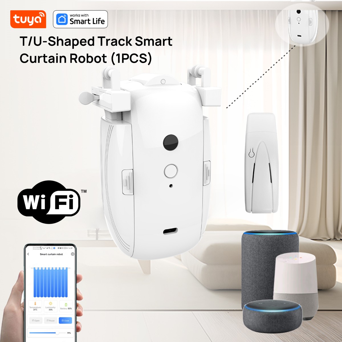 Tuya Smart WiFi Curtain Robot  - Smart Home Wifi Hub 评论和价格