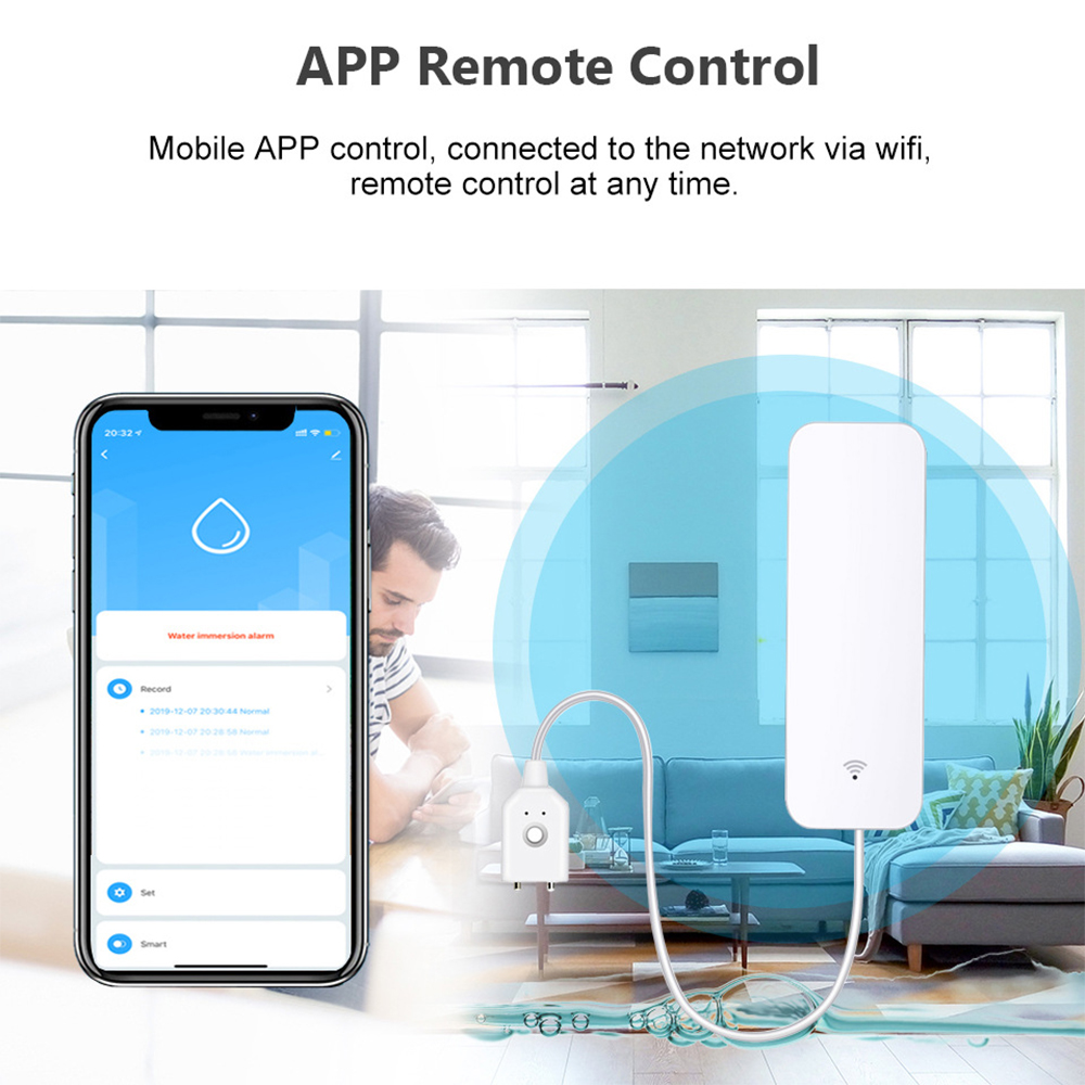 Tuya WiFi Water Leak Sensor, W - Wifi Water Sensor 评论和价格