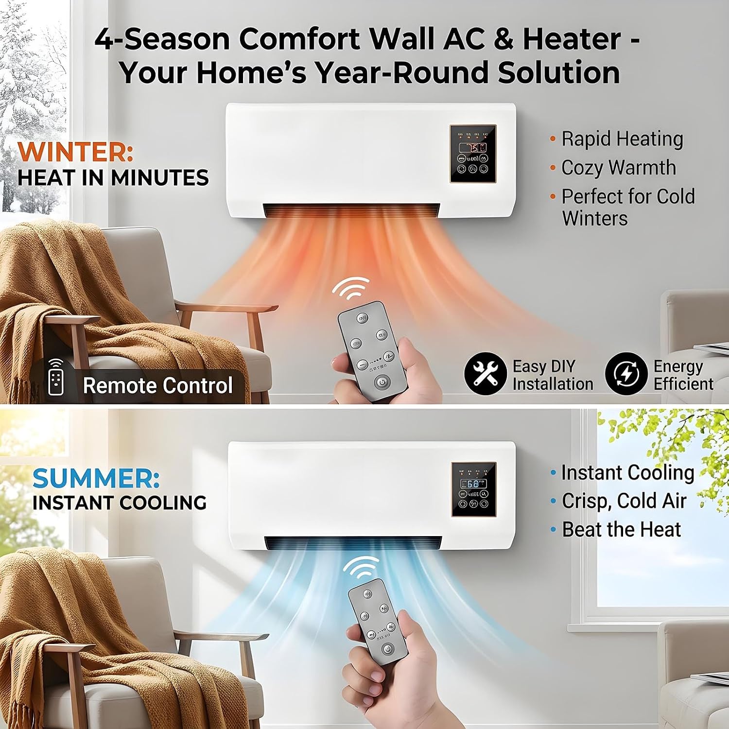 Portable Wall-Mounted Air Cond - Smart Bathroom Fan 评论和价格