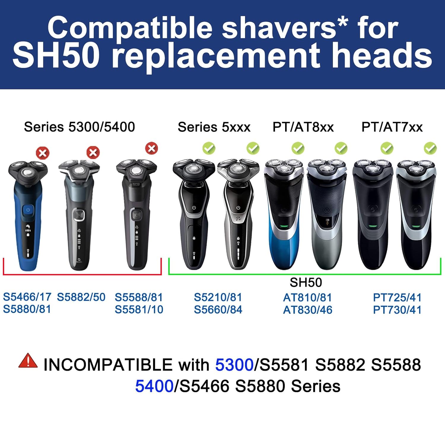 SH50/52 Replacement Heads Comp - Smart Home Philips 评论和价格