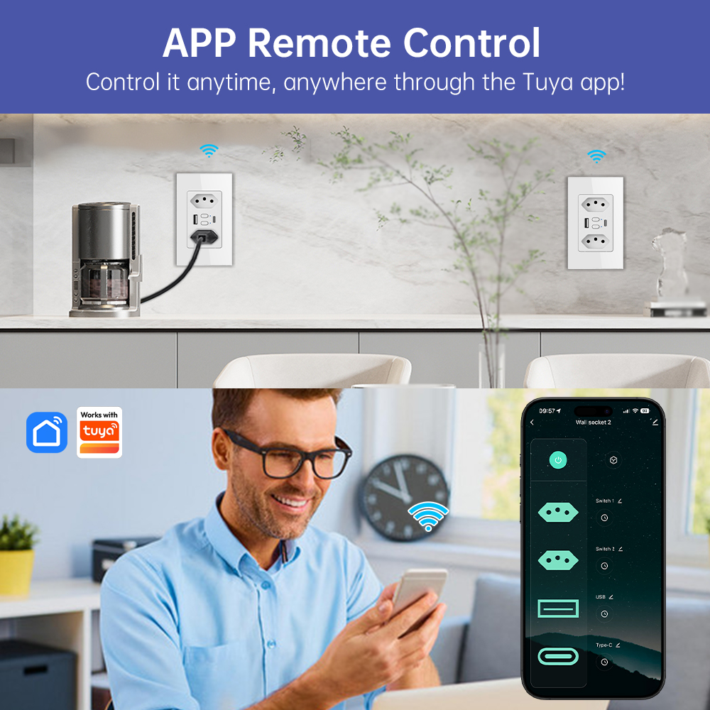 MANHOT Wifi Smart Brazil Socke - Smart Home Web 评论和价格