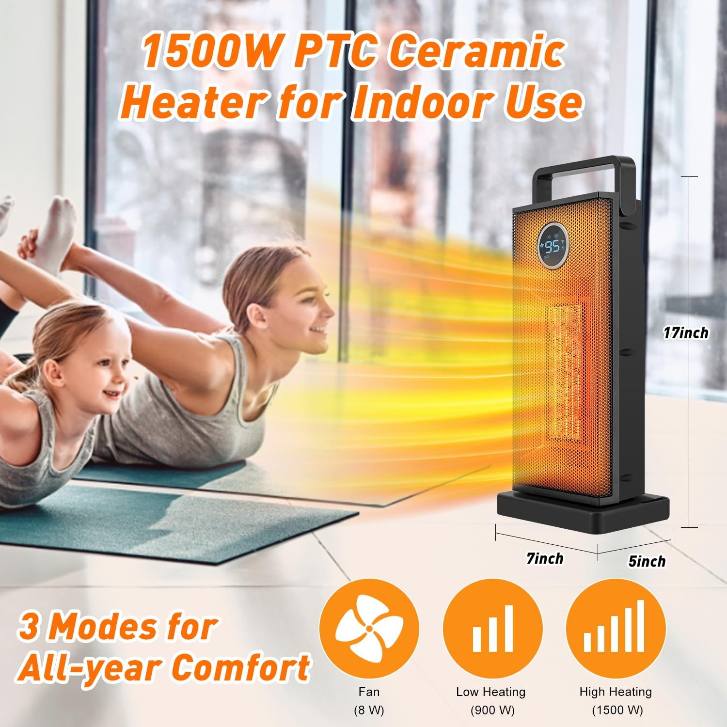 Room Heater 1500W Large Portab - Smart Bathroom Fan 评论和价格