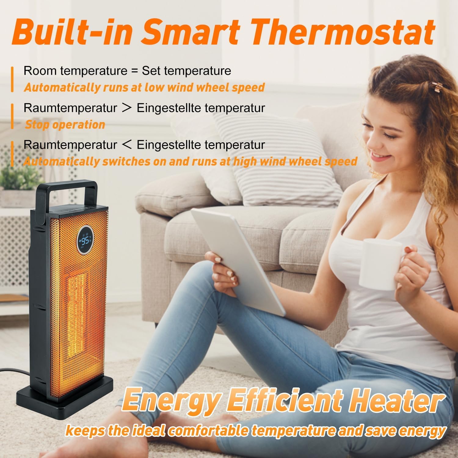 Room Heater 1500W Large Portab - Smart Bathroom Fan 评论和价格