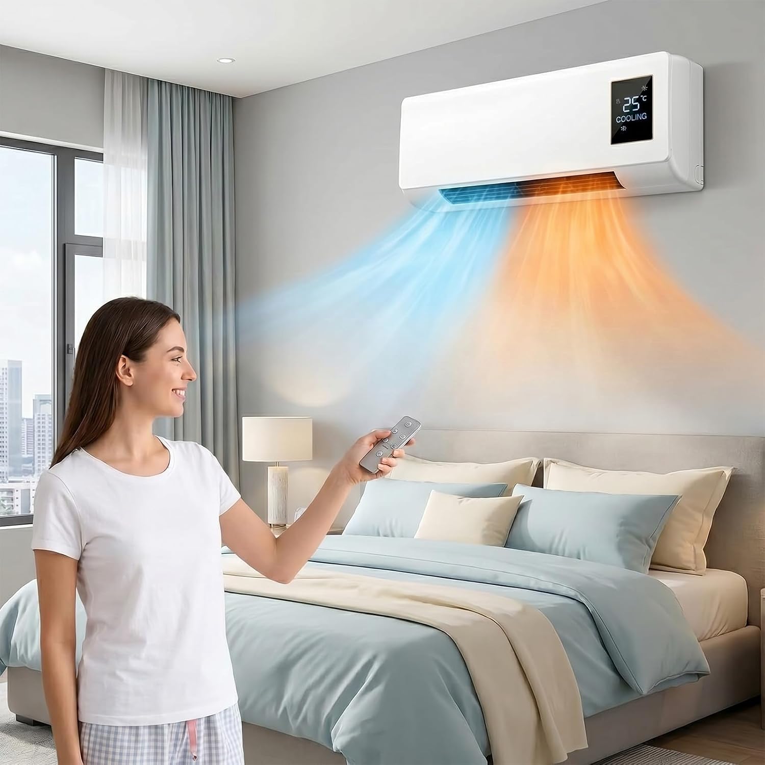 Portable Wall Mounted Air Cond - Smart Bathroom Fan 评论和价格