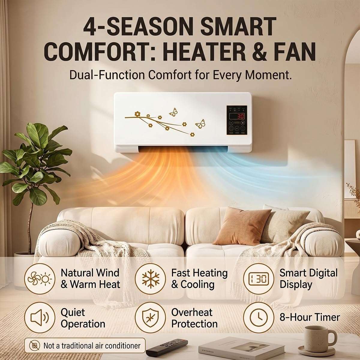 Portable Wall Mounted Air Cond - Smart Bathroom Fan 评论和价格