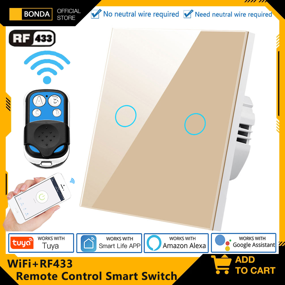 Tuya EU WiFi+RF433 Smart Remot - Smart Home Lighting Control 评论和价格