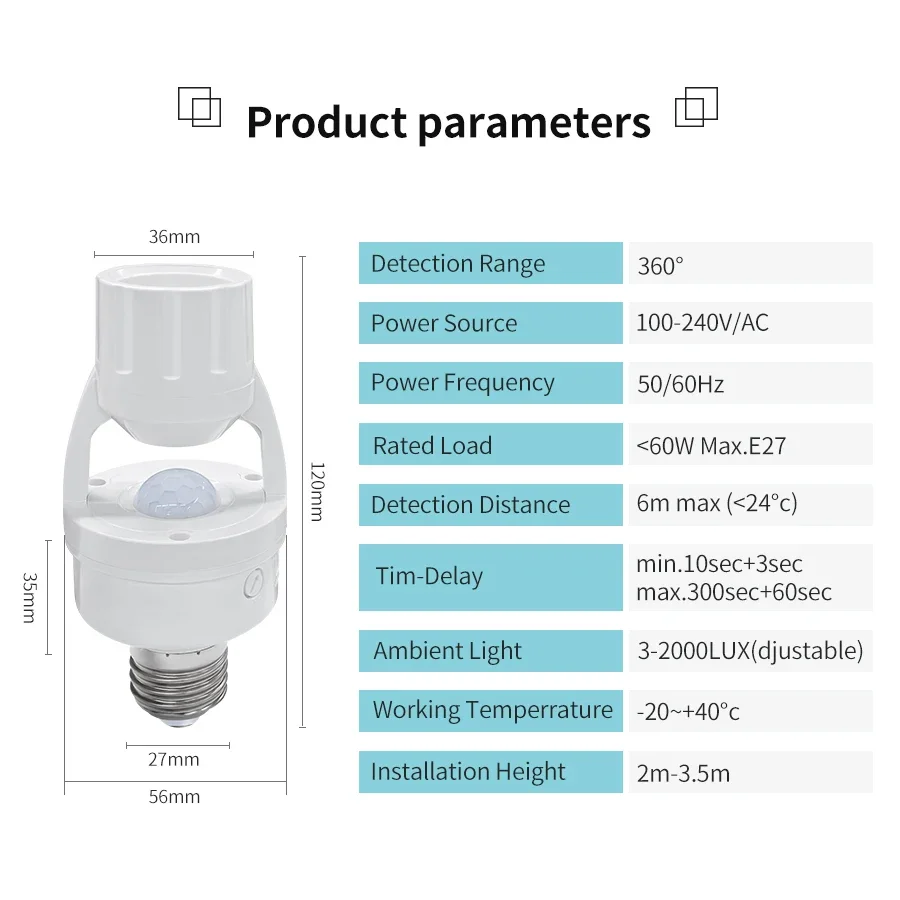 PIR Motion Sensor E27 Bulb Soc - Pir Motion Sensor 评论和价格