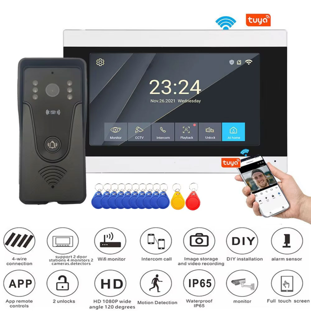 Tuya 1080P 7 Inch Color Touch  - Smart Home Video Doorphone Ezviz 评论和价格