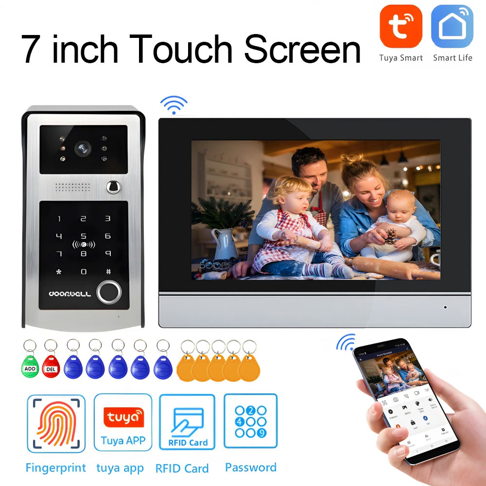 Wifi Tuya 7 Inch Touch Screen  - Smart Home Video Doorphone Ezviz 评论和价格